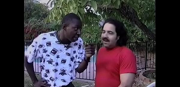  Black beauty will do anything to satisfy Ron Jeremy and his black friend Byron Long